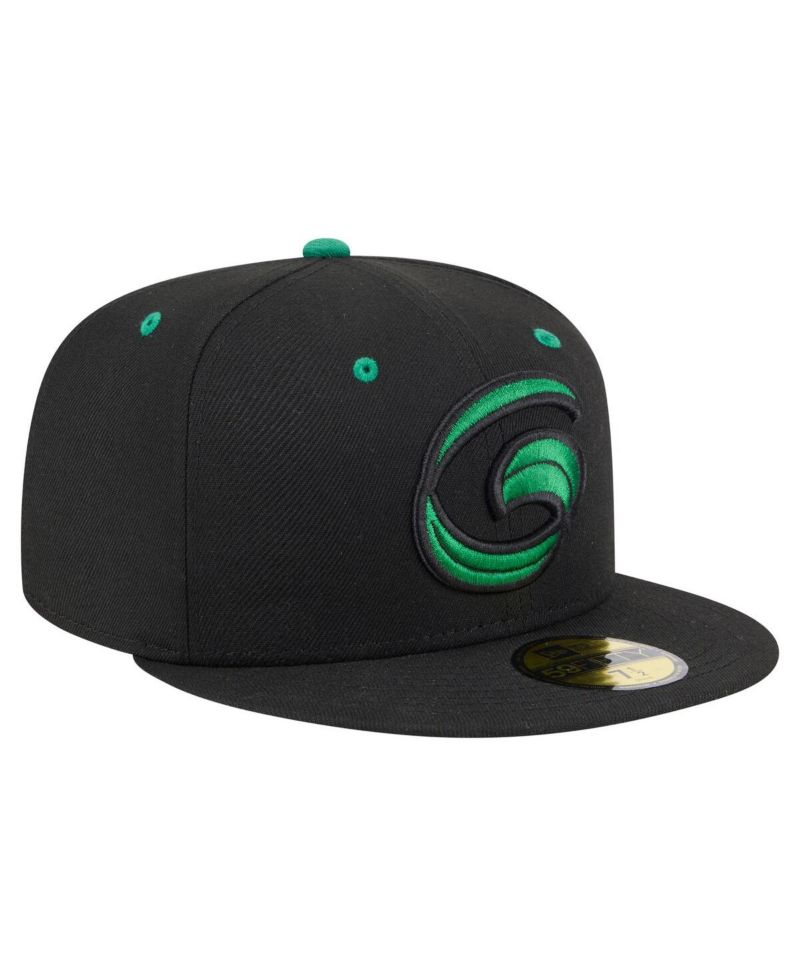 Men's Black Greensboro Grasshoppers Authentic Collection 59FIFTY Fitted Hat