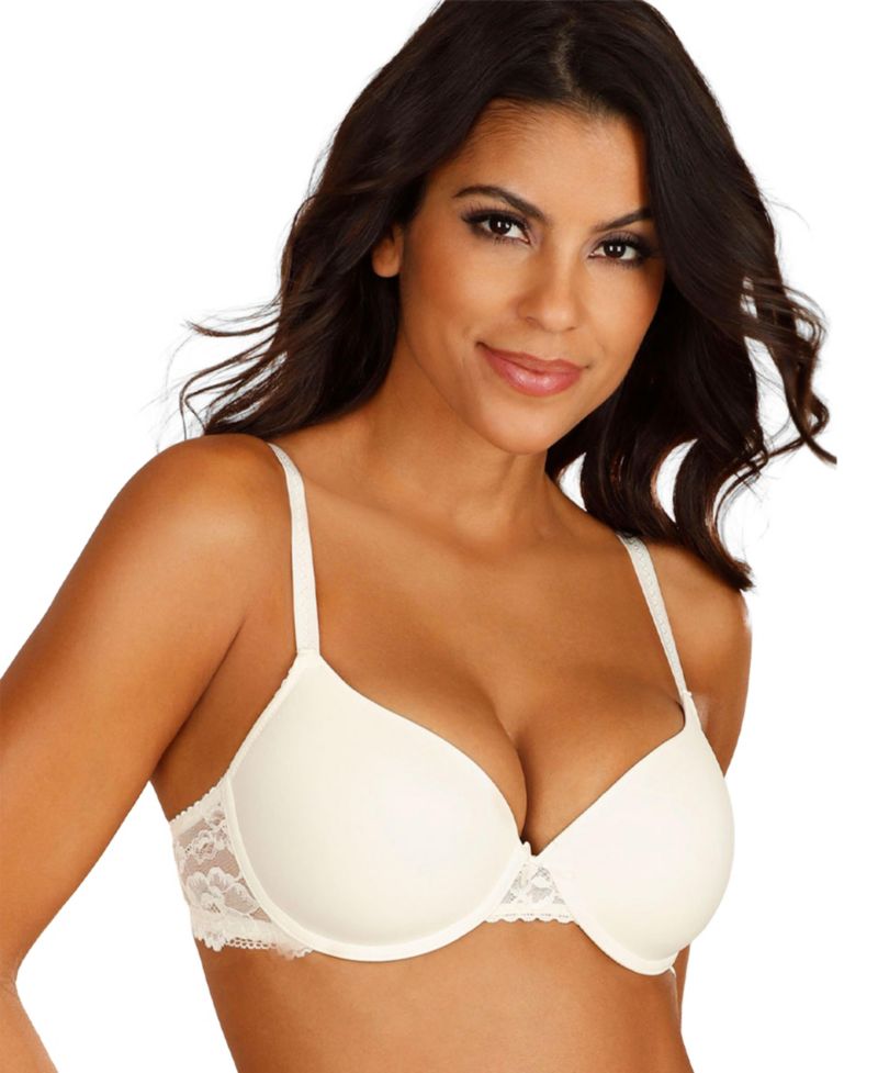 Women's Floral Print Lace Detail Underwire Lightly Padded T-Shirt Bra