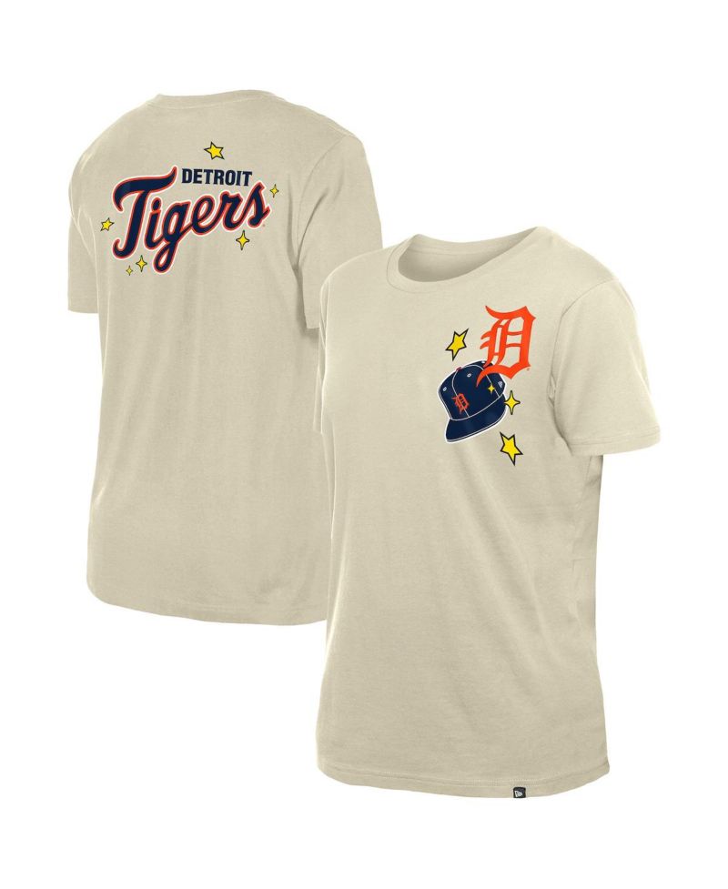 Women's Cream Detroit Tigers Stars Cap T-Shirt