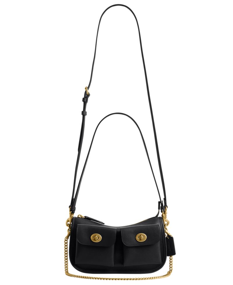 Waverly Small Leather Twin Turnlock Shoulder Bag