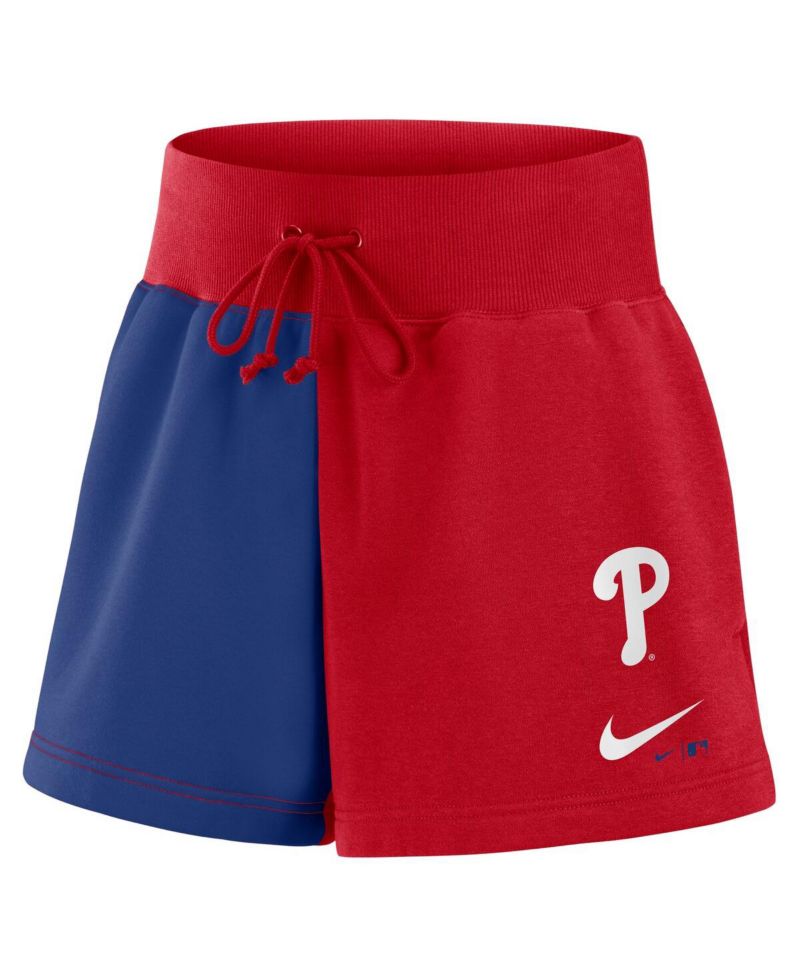 Women's Red/Royal Philadelphia Phillies Color Block Phoenix Fleece Lounge Shorts