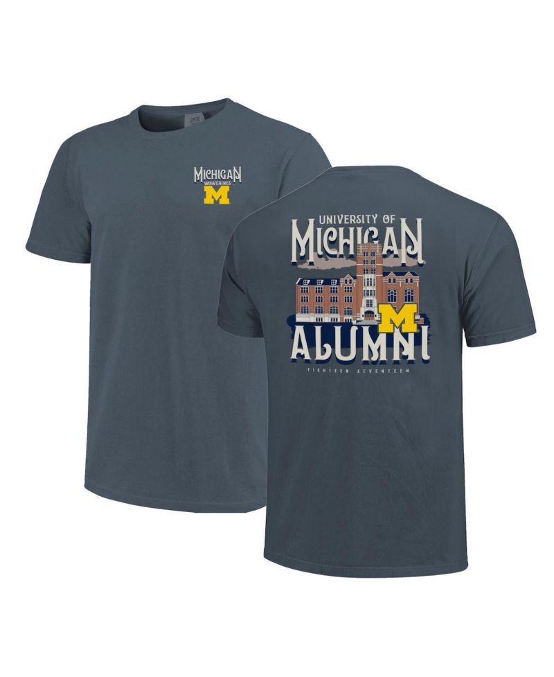 Men's and Women's Denim Michigan Wolverines Comfort Colors Campus Alumni T-Shirt