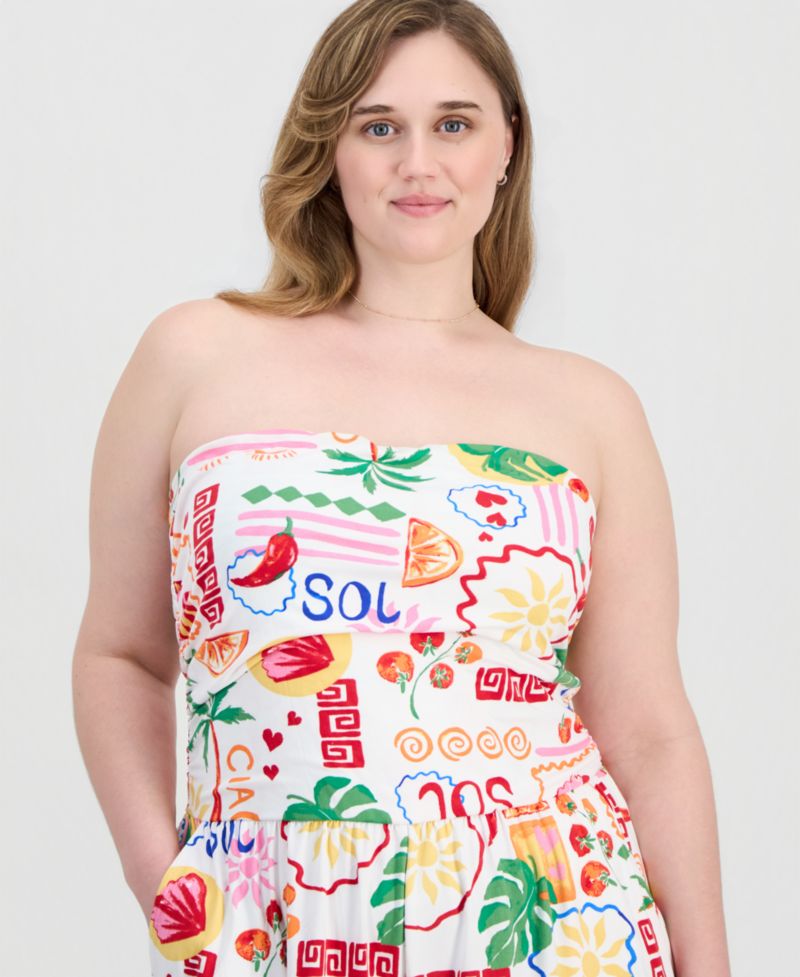 Trendy Plus Size Yummy Strapless Romper