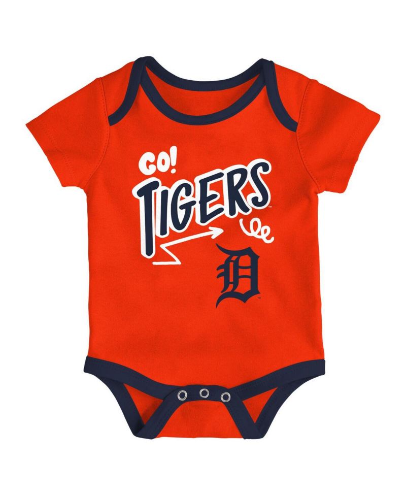 Baby Boys and Girls 3-Pack Detroit Tigers All Day Play Bodysuit Set