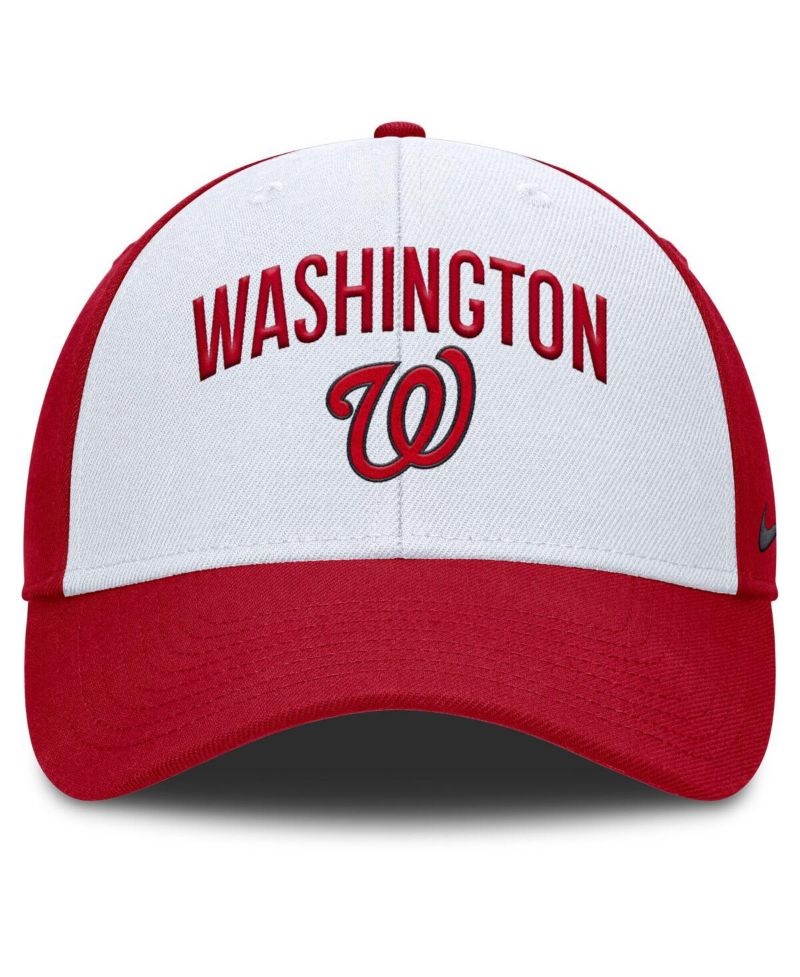 Men's White/Red Washington Nationals Club Performance Adjustable Hat