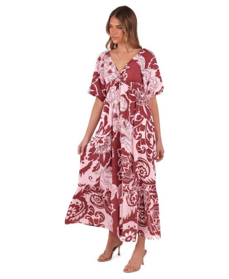 Women's Shanae Maxi Dress - Pink Brown Paisley