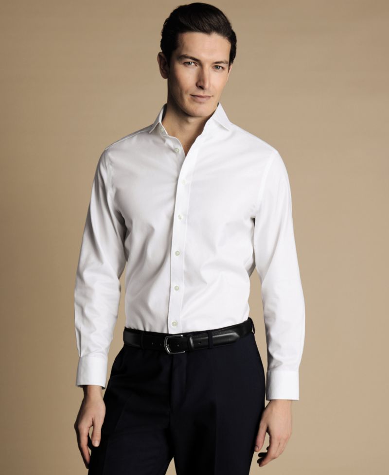 Men's Slim-Fit Twill Dress Shirt