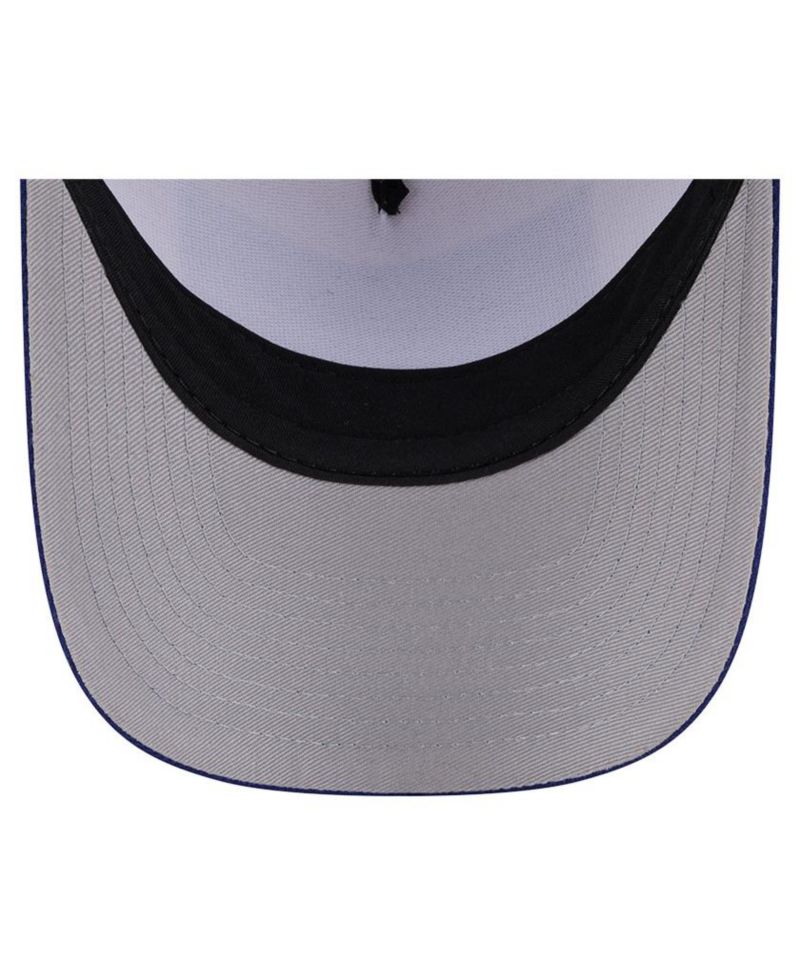 Men's Stone/Royal Los Angeles Dodgers Text A-Frame Trucker 9FORTY Hat
