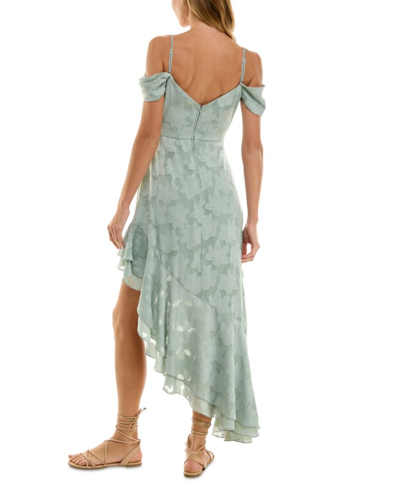 Juniors' Textured Draped High-Low Dress