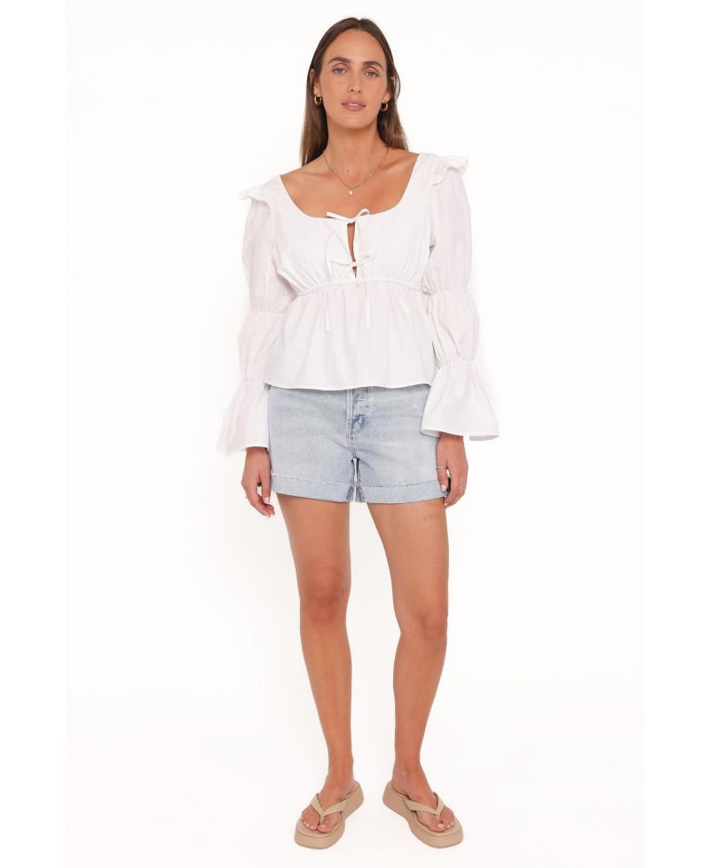 Women's Bairbre Long-Sleeve Scoop Neck Tie-Front Top