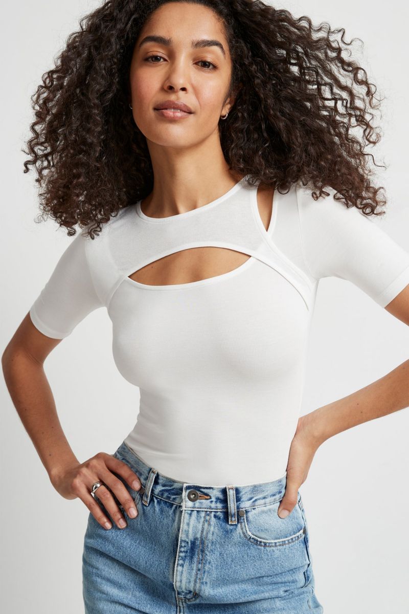 Women's Bowen Short-Sleeve Cutout-Neckline Jersey Top