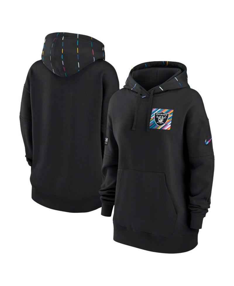 Women's Black Las Vegas Raiders 2023 NFL Crucial Catch Club Pullover Hoodie