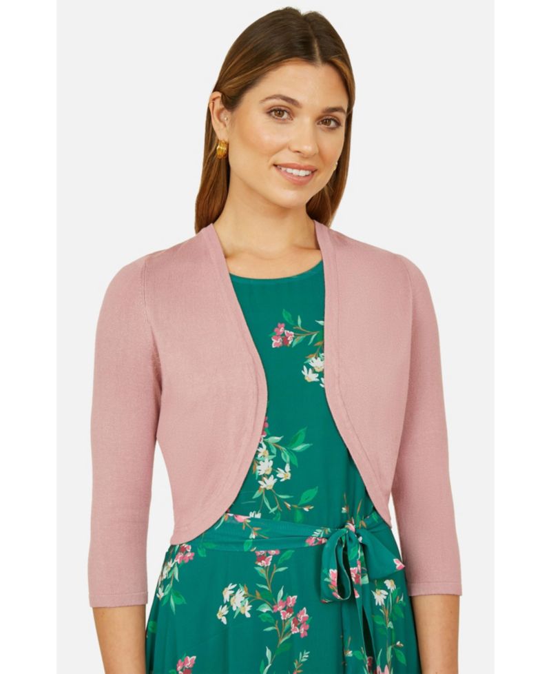 Women's 3/4 Sleeve Knitted Curve Bolero