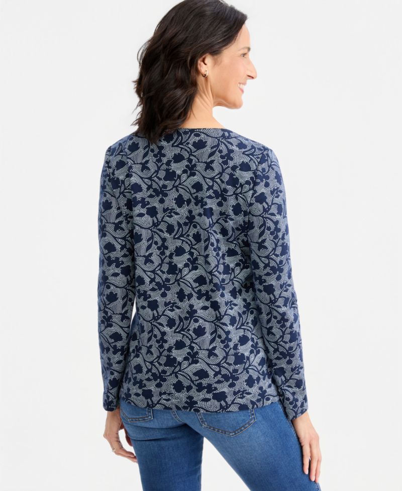 Petite Long-Sleeve Scoop Neck T-Shirt