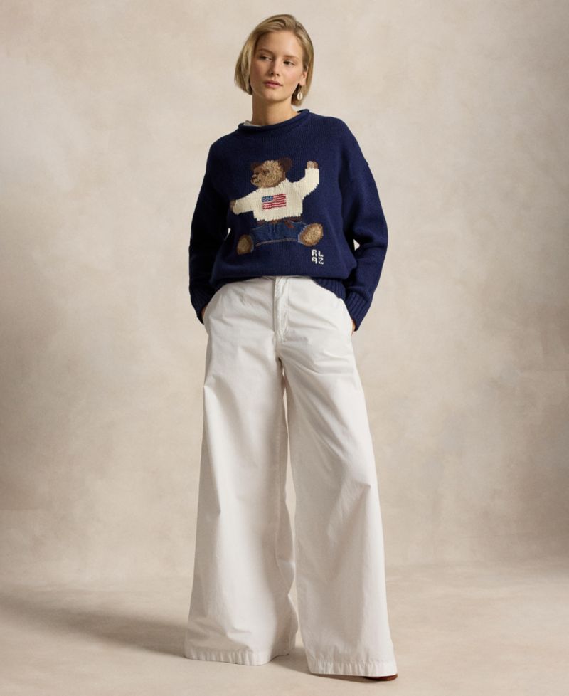 Women's Rolled Crewneck Long-Sleeve Sweater