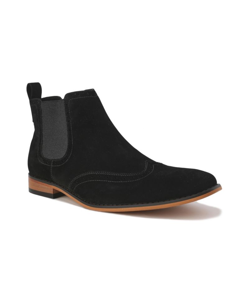 Men's Slip On Wing Tip Chelsea Boots