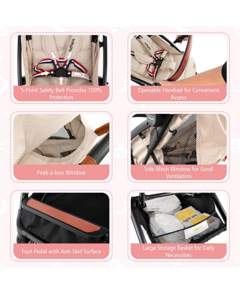 Lightweight Baby Stroller Aluminium Frame for Home Office Use