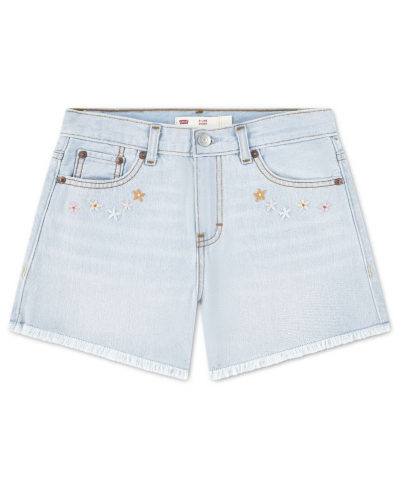Girls' 7-16 Crochet Applique A-Line Shorts