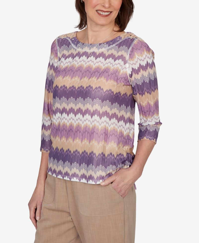 Women's Grand Bazaar Rippled Stripes Knit Top