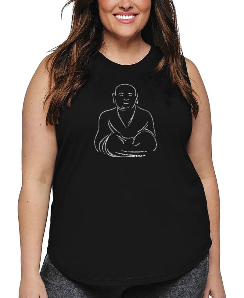 Plus Size Positive Wishes Word Art Tank Top