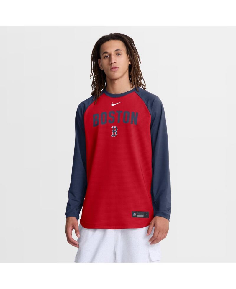 Men's Red Boston Red Sox Authentic Collection Raglan Dri-FIT Sweatshirt
