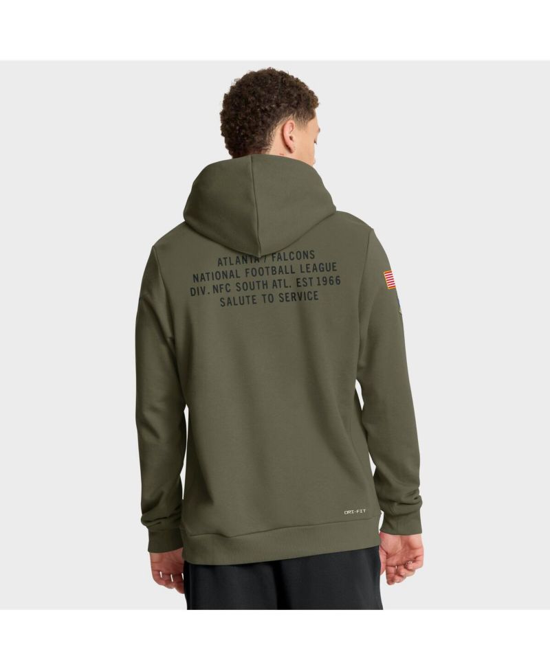 Men's Olive Atlanta Falcons 2025 Salute to Service Sideline Standard Issue Dri-FIT Hoodie