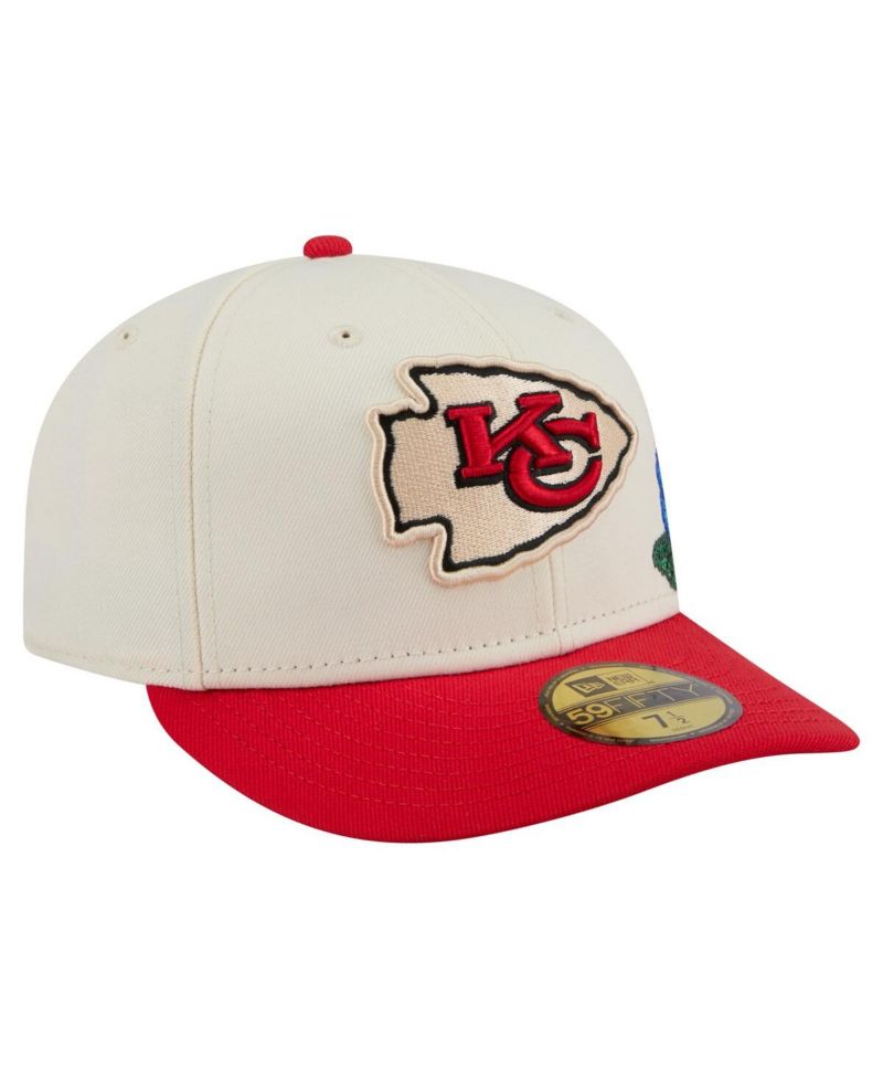 Men's Cream/Red Kansas City Chiefs Tonal Floral 59FIFTY Fitted Hat
