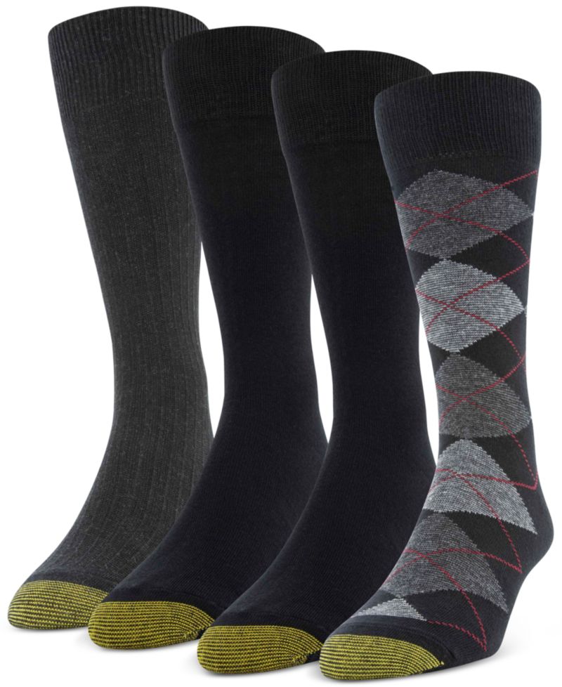 Men's 4-Pack Casual Argyle Crew Socks