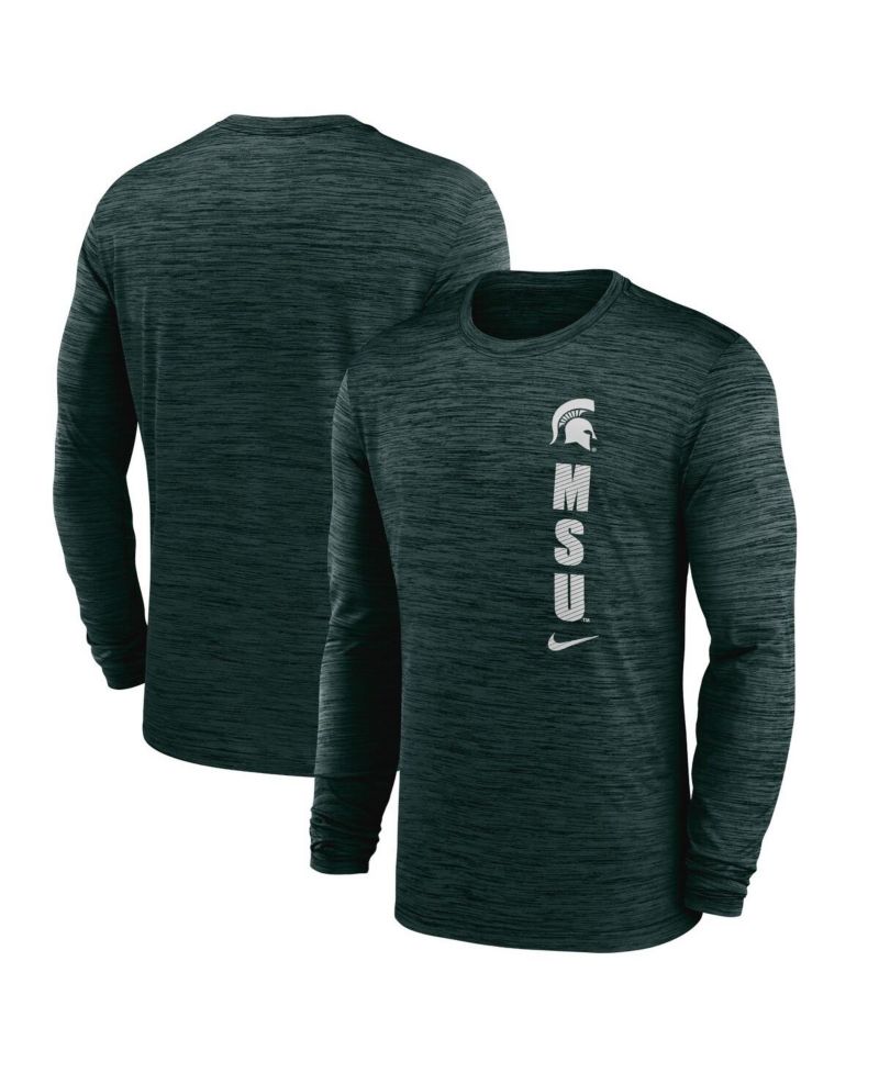 Men's Green Michigan State Spartans 2024 Sideline Velocity Performance Long Sleeve T-Shirt