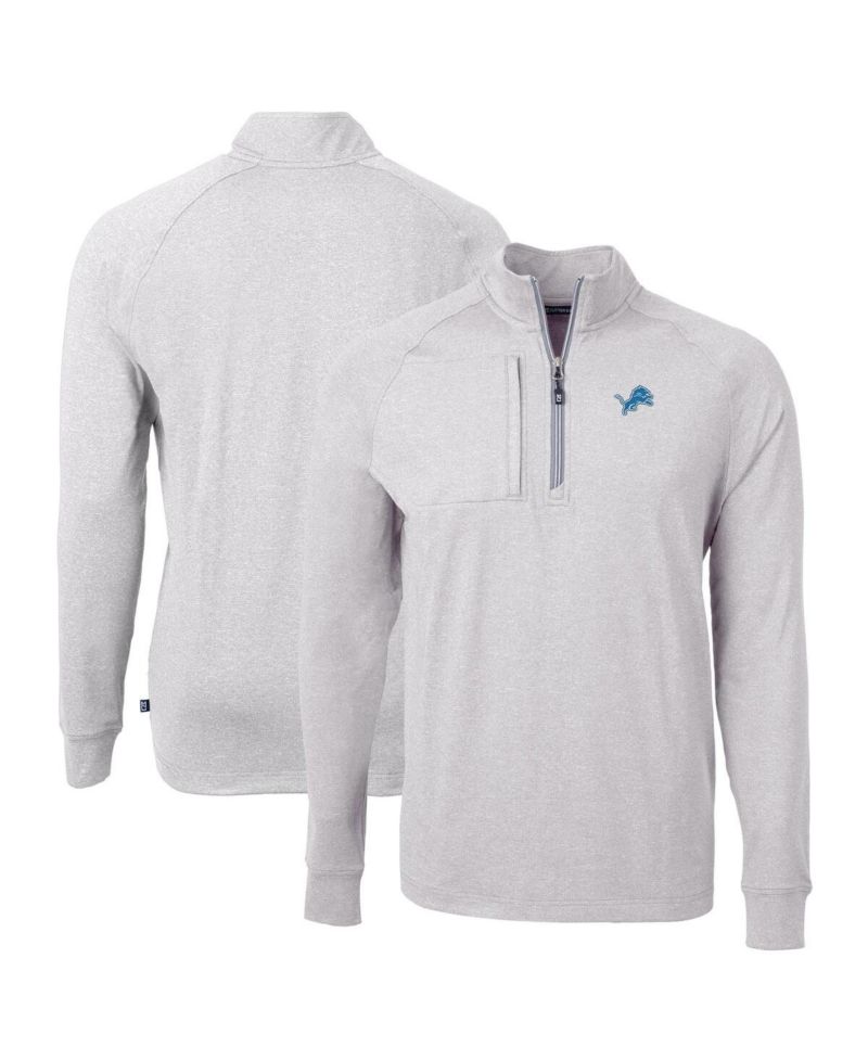 Men's Heather Gray Detroit Lions Big & Tall Adapt Eco Knit Quarter-Zip Pullover Sweatshirt