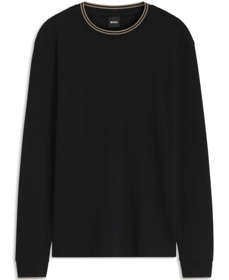 Men's H-TALLEY 10 Long-Sleeve Waffle-Knit Crewneck T-Shirt