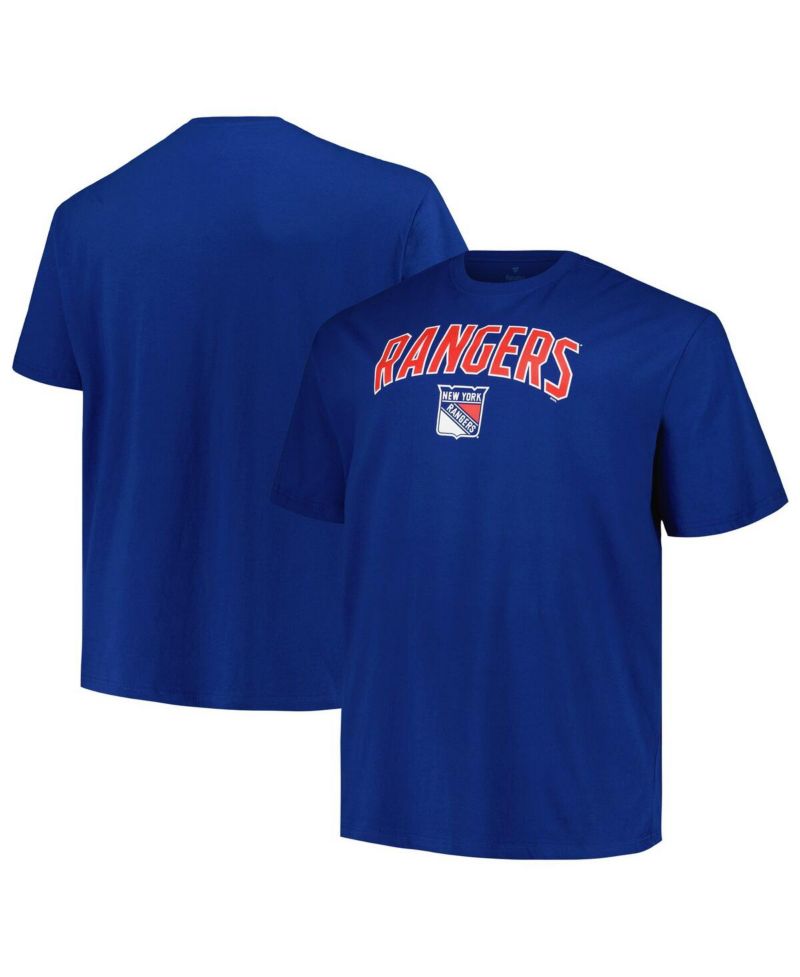 Men's Blue New York Rangers Big & Tall Arch Over Logo T-Shirt