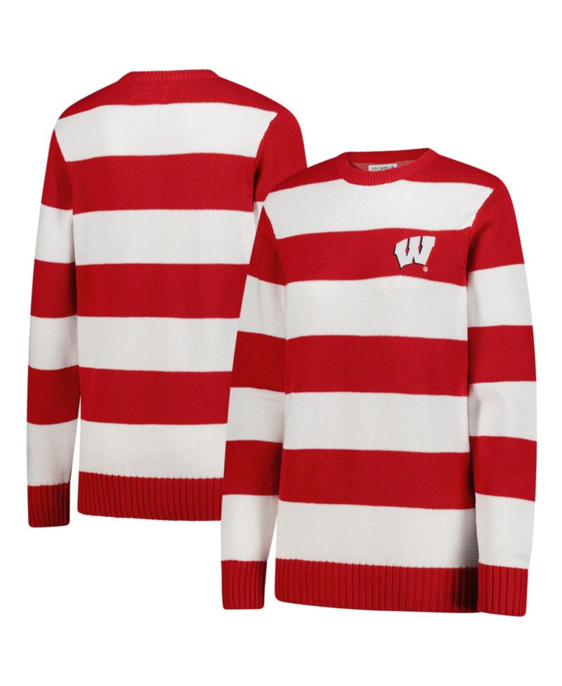 Men's and Women's White Wisconsin Badgers Renew Knit Stadium Sweater