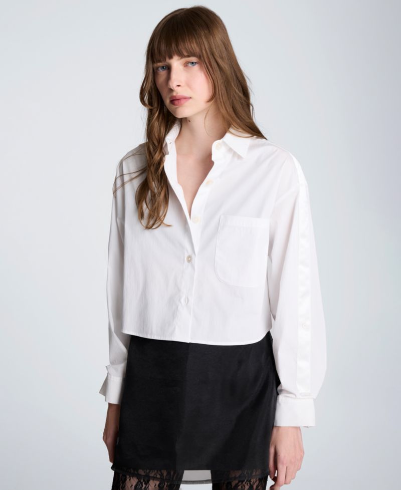 Women's Poplin Button-Front Top