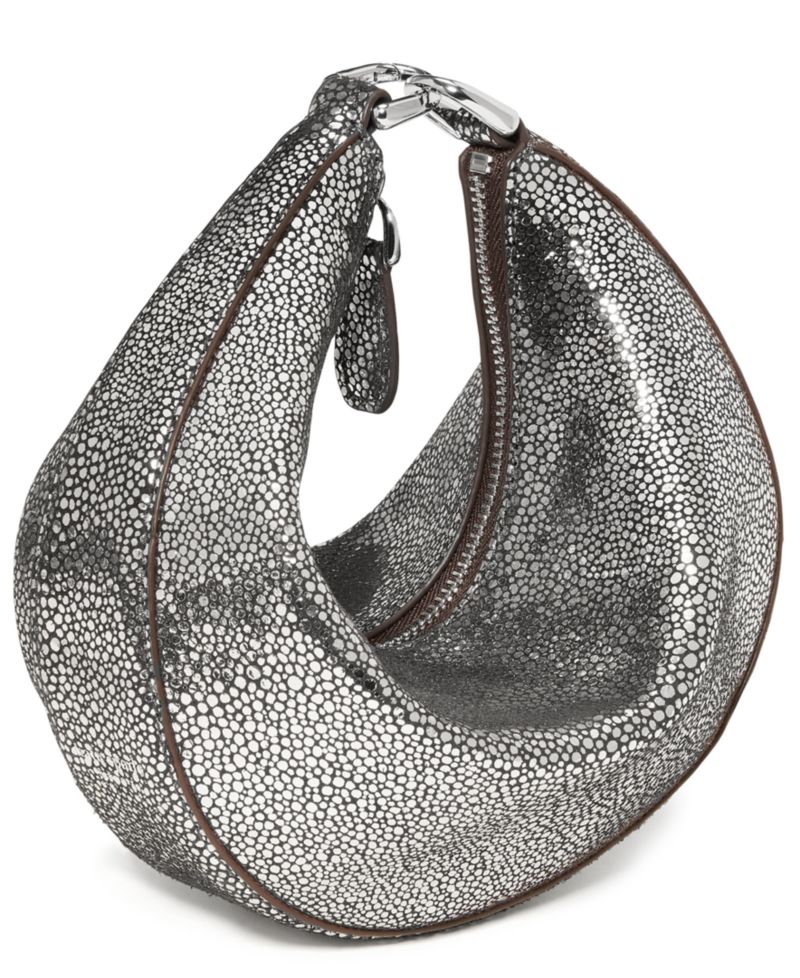 Metallic Dot Printed Small Shoulder Handbag