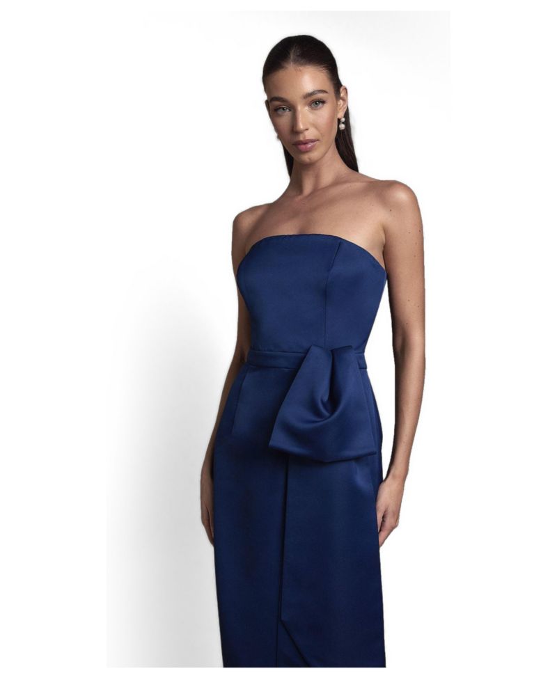 Women's Bandeau Bow-Waist Maxi Dress