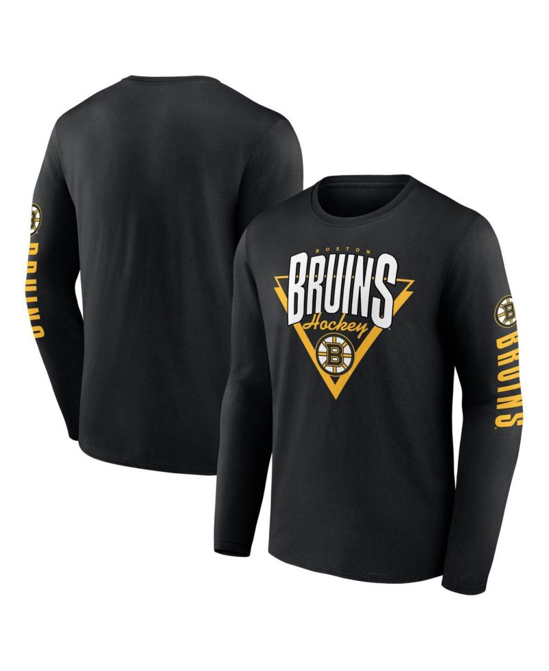 Men's Black Boston Bruins Headline Long Sleeve T-Shirt