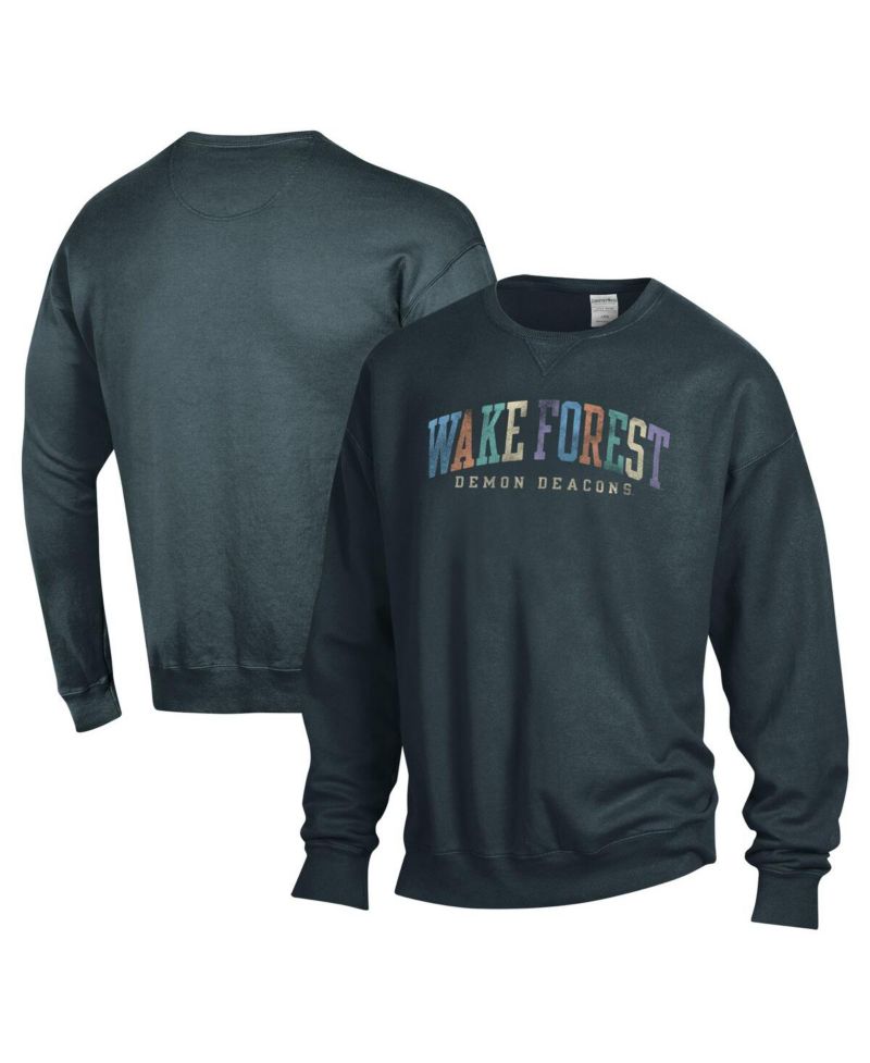 Men's and Women's Gray Wake Forest Demon Deacons Oversized Pullover Sweatshirt