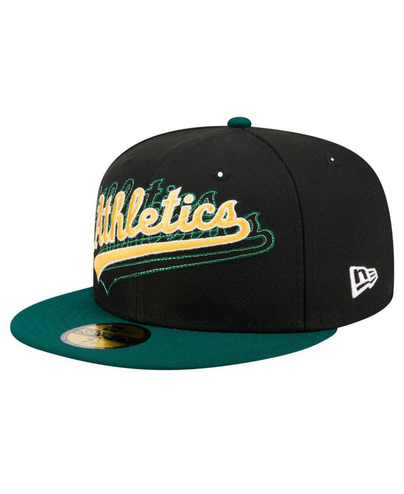 Men's Black Athletics Shadow Stitch 59FIFTY Fitted Hat