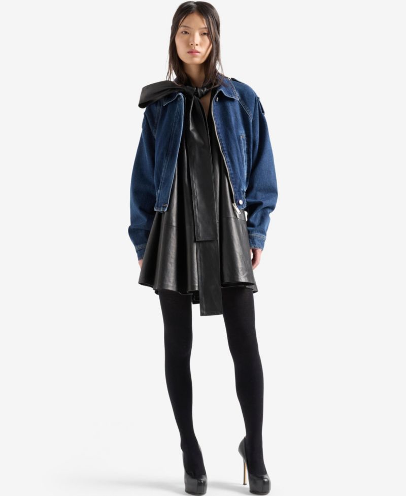 Women's Aviator Relaxed-Fit Zip-Front Short Jacket