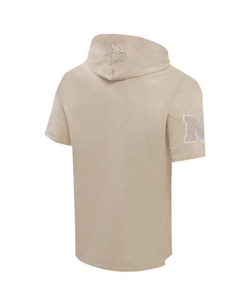 Men's Tan Minnesota Vikings Neutrals Capsule Short Sleeve Pullover Hoodie