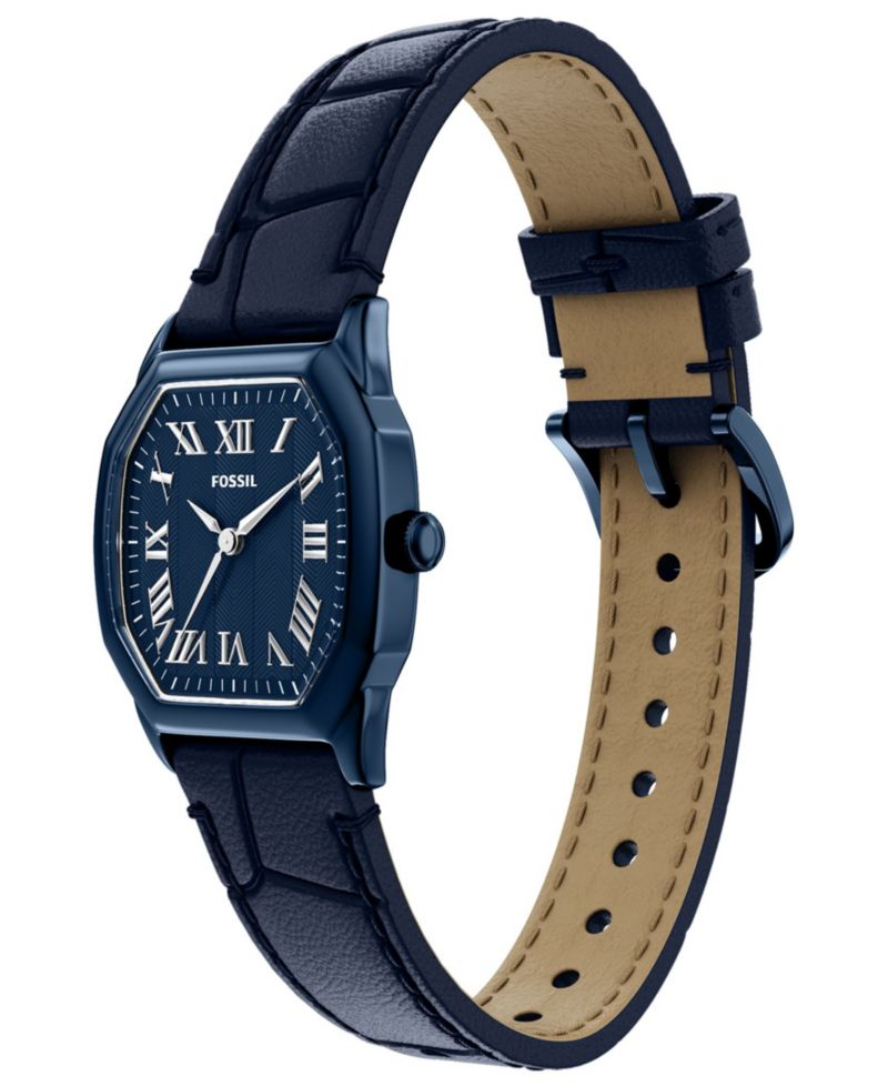 Women's Harlow Three-Hand Navy Leather Watch 27mm