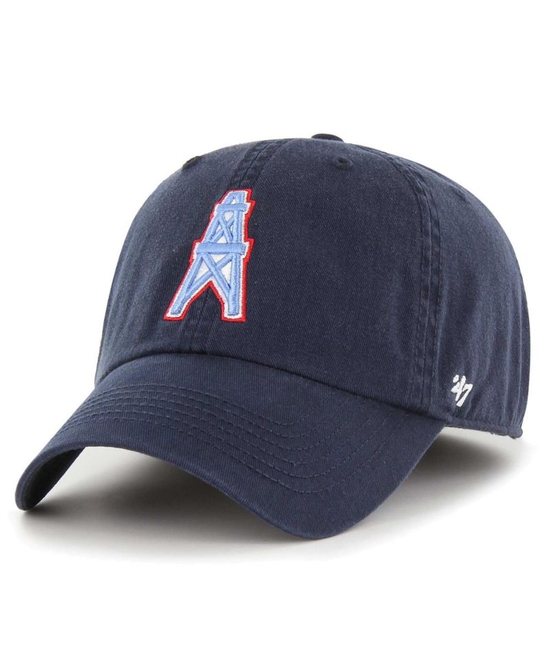 Men's Navy Distressed Houston Oilers Gridiron Classics Franchise Legacy Fitted Hat