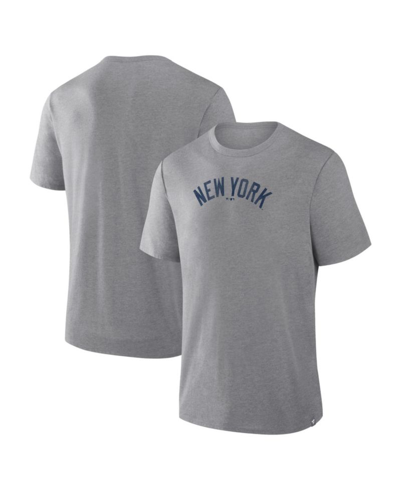 Men's Heather Gray New York Yankees Play Tribute Tri-Blend T-Shirt