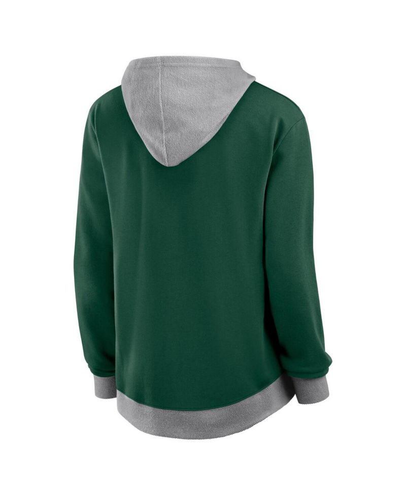 Women's Green Minnesota Wild Hit It French Terry Full-Zip Hoodie