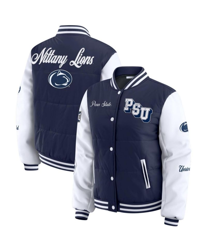 Women's Navy Penn State Nittany Lions Varsity Puffer Jacket