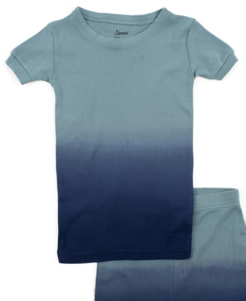 Toddler Matching Family Two Piece Cotton Short Sleeve Shirt and Shorts Tie Dye Pajamas.