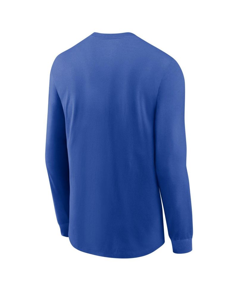 Men's Royal Duke Blue Devils Basketball Icon Two-Hit Long Sleeve T-Shirt