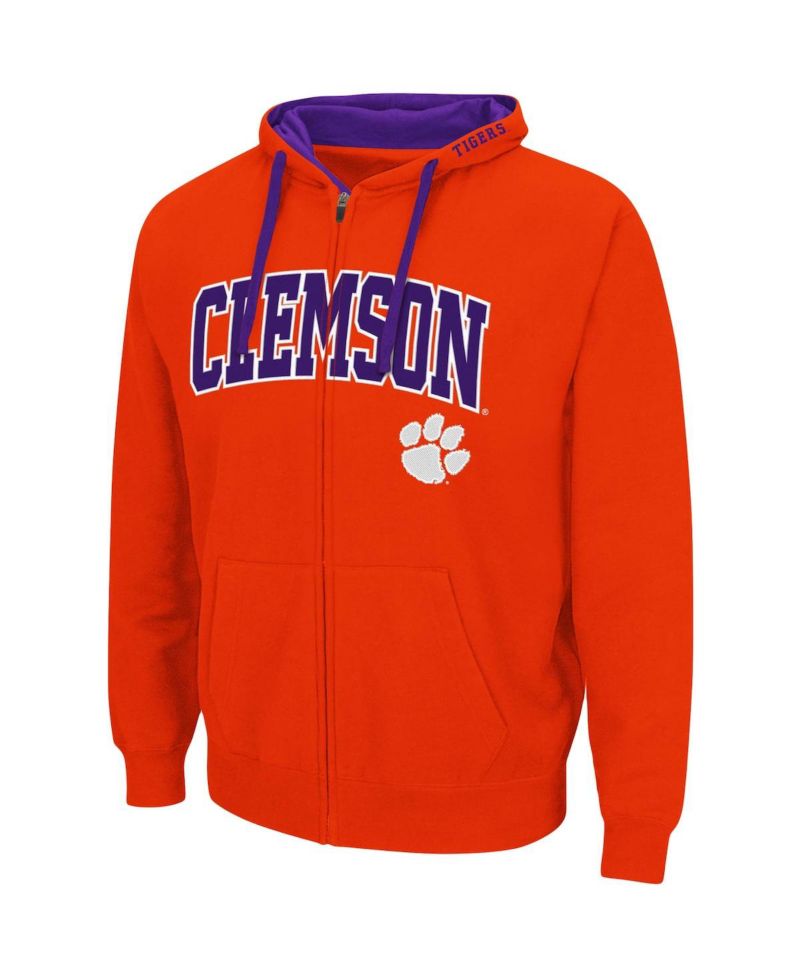 Men's Orange Clemson Tigers Big and Tall Full-Zip Hoodie