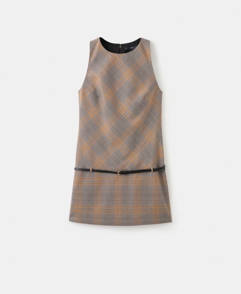 Women's Check Belt Dress